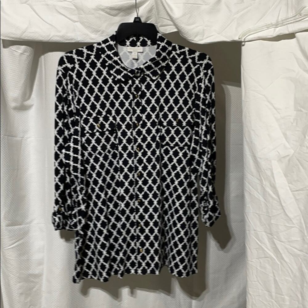 Charter club 3x navy/white blouse worn once